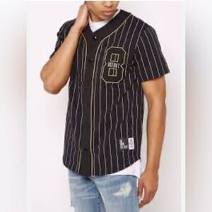 Mens NWT Rue21 8Th Dstrkt Pinstripe Snap Button Baseball Jersey‎ Shirt